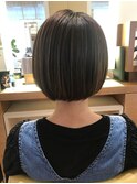 ぱっつんボブ/白髪ぼかし/髪質改善/酸性ストレート/30代/40代/50