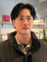 メンズサロン ブロック(Men's Salon bloc) センターパート　30代40代　ビジネス　メンズショート　黒髪