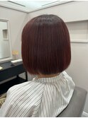 丸みボブ×レッドバイオレット