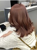 ピンクブラウン/ダブルイルミナカラー/レイヤーカット@重里