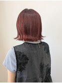 【中村のぞみ】ブリーチなしでレッドヘア/切りっぱなしボブ