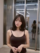 ラル 立川南口(lar)&nbsp;ひし形_黒髪小顔オリーブグレーココアベージュクラゲヘアー