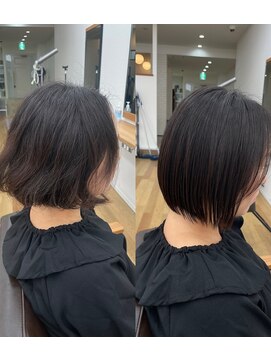 グランルッソ 岡山イオン前(GRAN LUSSO) クセの悩みを忘れる髪質改善ストレート【ボブ】二若