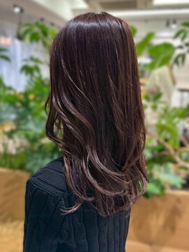 ココアブラウン トリートメント セミロング 艶髪 レイヤーカット