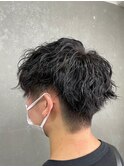 メンズヘア/刈り上げ/ニュアンスパーマ/ツーブロック/時短セット