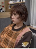 ドライパーマゆるめパーマウルフパーマミディアムパーマ銀座暗髪