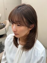 アース 上本町店(HAIR&MAKE EARTH) 冬の美人髪◎透明感ショコラブラウン×レイヤー小顔ミディ