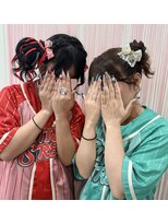 ベルグロー 北新地(BELLEGROW)&nbsp;お団子アレンジ・ペア｜梅田・北新地ヘアセット