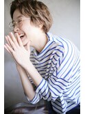 サイドバックショート×プラチナベージュ