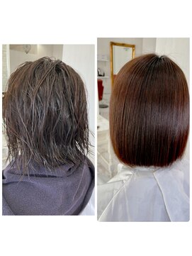 イーエス(E.S) 乾かすだけでまとまる◎極艶ボブ!!