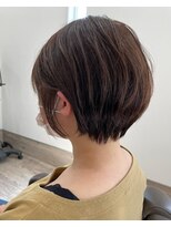 シークレットベースエヌ(Secret Base N)&nbsp;大人可愛いレッドブラウン耳掛け小顔マッシュショートボブ