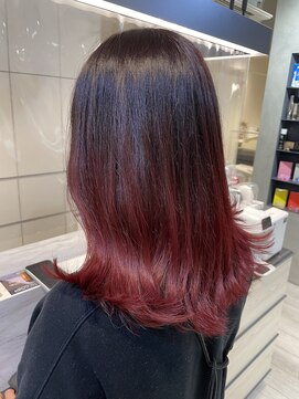 ヘアー ミッション 心斎橋店(hair Mission) カシスレッドグラデーション