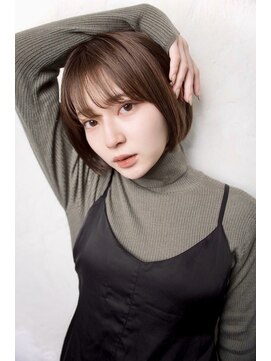 アール 北千住店(ar) シースルーバング/ミニボブ×ナチュラルブラウン[北千住]