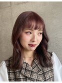 【安田汐里】大人かわいいピンクラベンダーカラー