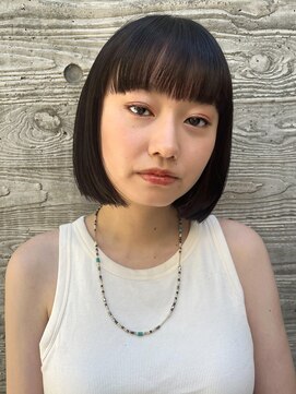 ロンドプランタン 恵比寿(Lond Printemps) 切りっぱなしお洒落ボブブリーチなし透明感グレージュ【中居】