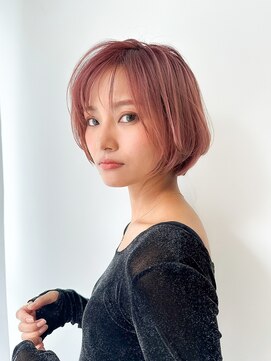 ロンドエニカ 大宮(Lond enika) 切りっぱなしボブエアリーロング美髪ピンクブラウン[大宮]