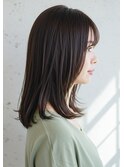 30代40代50代フェイスレイヤー内巻きミディアム髪質改善白髪染め