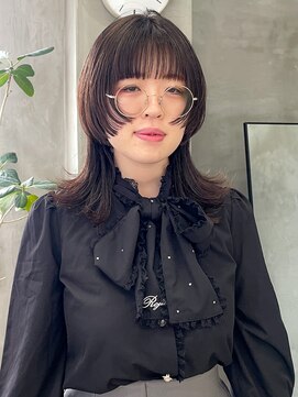 テトヘアー(teto hair) クラゲヘアミディアムレイヤーウルフヘア姫カットパッツン