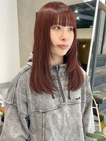 ヘアー アイス ルーチェ(HAIR ICI LUCE) ブリーチなしダブルカラーで作るワインレッド/落合