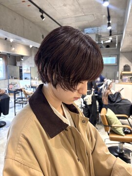 ラボヌールヘアーパルフェ 大宮西口店(La Bonheur hair parfait) チョコカラー × くせっ毛風ショート　【松梨】