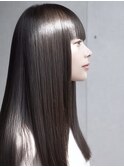 ハッシュカット顔周りカットダークブラウン美髪矯正レイヤー