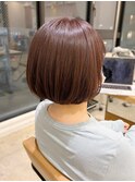 ミルキーカラー/ピンクベージュ/20代30代40代/ボブ/ショートボブ