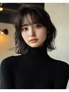 ノラ シブヤ(NORA) 小顔ミディアムパーマミディアムデジタルパーマボブパーマ前髪