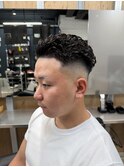 ソフトモヒカンオールバックニュアンスパーママレットヘア