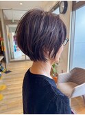 丸みショート×アッシュブラウン