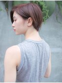 かきあげスタイル 夏ショート ラベンダーブラウン