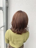 カプア 仙台駅前店(Kapua)&nbsp;ブリーチオンカラー　オレンジブラウン　外ハネロブ