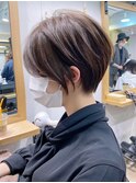 クールショート・ひし形・流し前髪・アッシュブラウン【BISA】