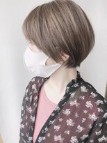 モリオフロムロンドン 原宿本店(morio from London) 【morio 原宿】丸みショートボブ20代30代髪型ハイライトベージュ