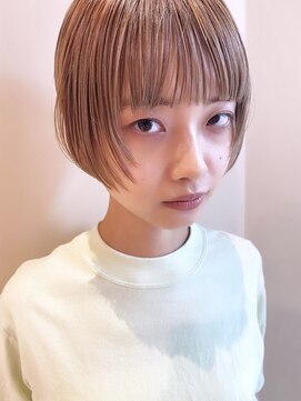 ネロ ヘアサロン ネイビー 渋谷(NERO HAIRSALON NAVY) 【渡邊将大】『 レイヤー　ショートボブ　フォギーベージュ 』