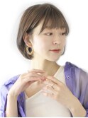 大人ボブパーマ/フェザーバング/30代40代代
