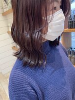 ネオリーブ アンド 渋谷店(Neolive &)&nbsp;ピンクブラウン切りっぱなし ミディアム