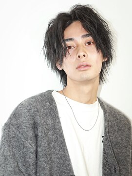 リップス 池袋(LIPPS) 無造作スパイラルパーマ前下がりミディアムセンターパート