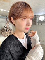 ガーデン タチカワ(garden tachikawa)&nbsp;耳掛けショートボブ × ライトブラウン × ワイドバング