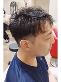メンズカットブラックナチュラル簡単ヘアセット