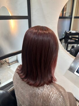 ケー 北千住(K.) 切りっぱなし×大人暖色上品ボルドーカラー《北千住髪質改善》