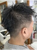 MEN'S HAIR センターパート ツイストスパイラル コンマヘア