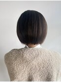 ナチュラルボブ/やわらか丸みショート/20代/30代/暗髪/大人ボブ
