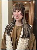姫カットにポイントを置いたインナーカラー