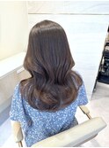韓国レイヤー/くびれヘア/透明感カラー/くすみブラウン