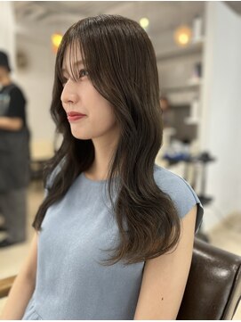 シー ヘアデザイン(see hair design) 黒髪カタログボブウルフネビージュ小顔に見せるヘアワンレン