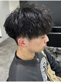 メンズマッシュパーマニュアンスパーマスパイラルパーマ刈り上げ