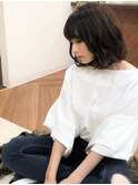 +animoせんげん台+斜めバング☆アースカラーのゆるふわボブw