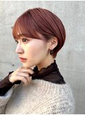 暖色系カラー/束感ショート/小顔/立体カット/似合わせカット