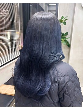 テトヘアー(teto hair) ネイビーブルーブラックくびれロング