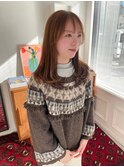 くびレイヤーエモージュ小顔カットシースルーバング大人ガーリー